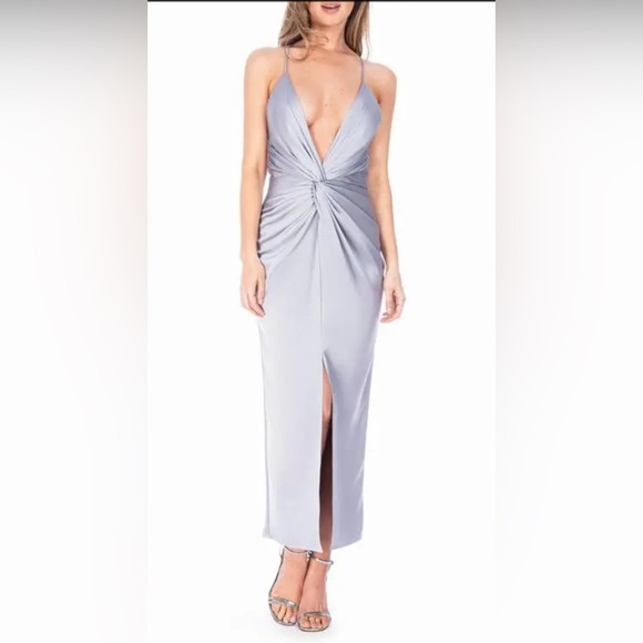 Katie May Silver Backless Dress